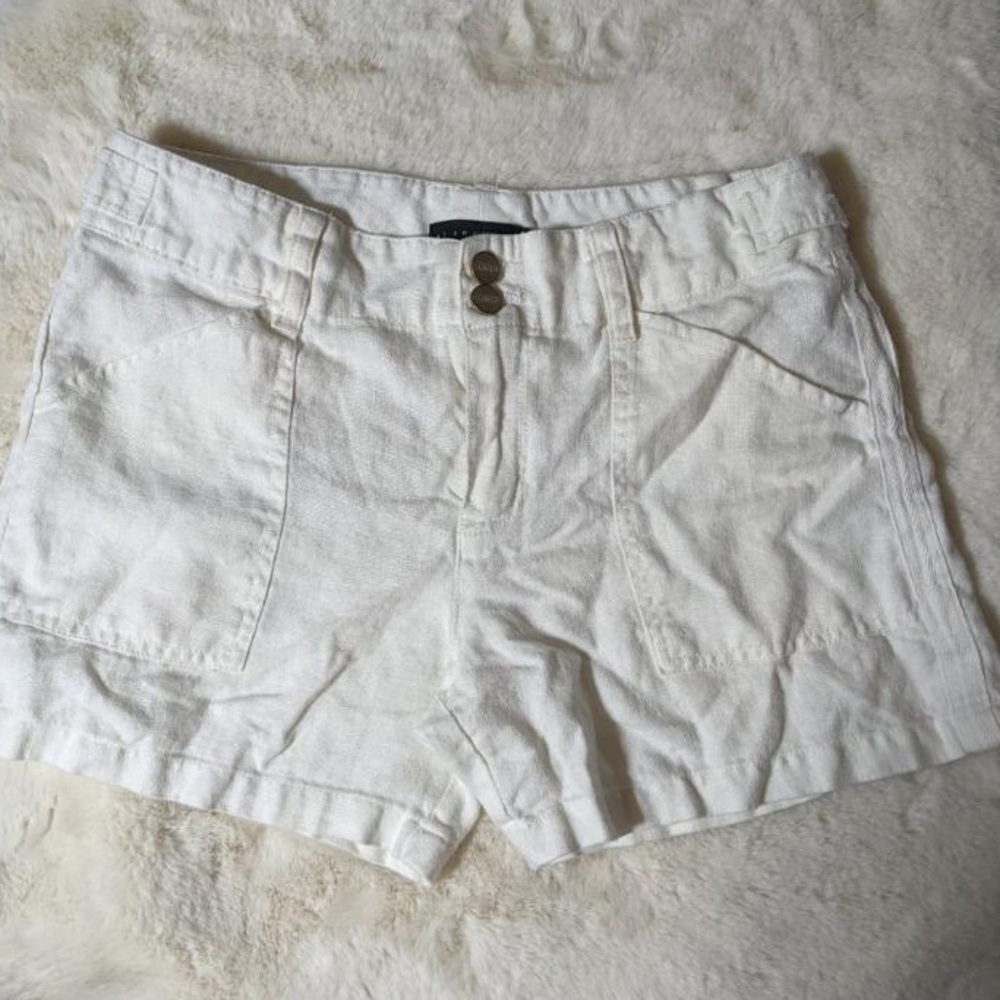 Sanctuary white linen shorts